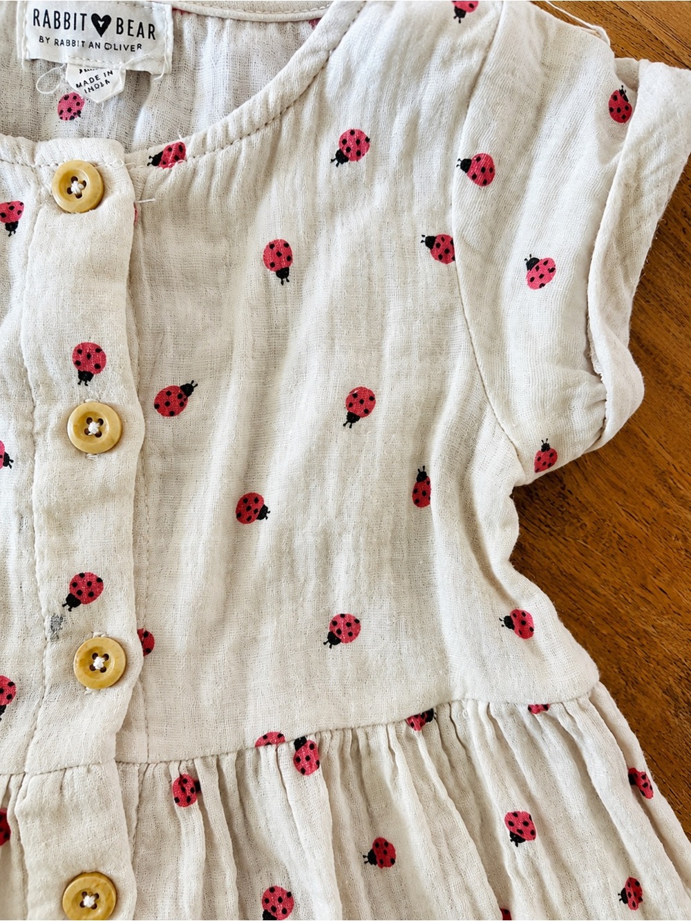 Rabbit & Bear Emily & Oliver Gauze Ladybug Dress & Headband Set 18M